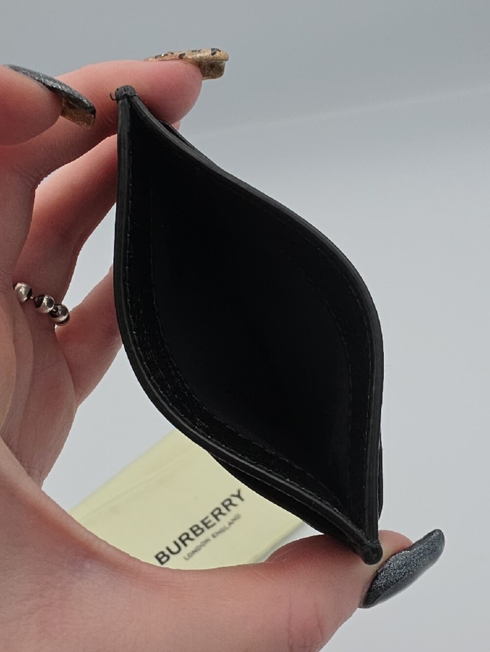Burberry Black TB Monogram Pebbled Leather Sandon Card Holder (NWT)(DUST BAG)🖤 - Picture 7 of 12
